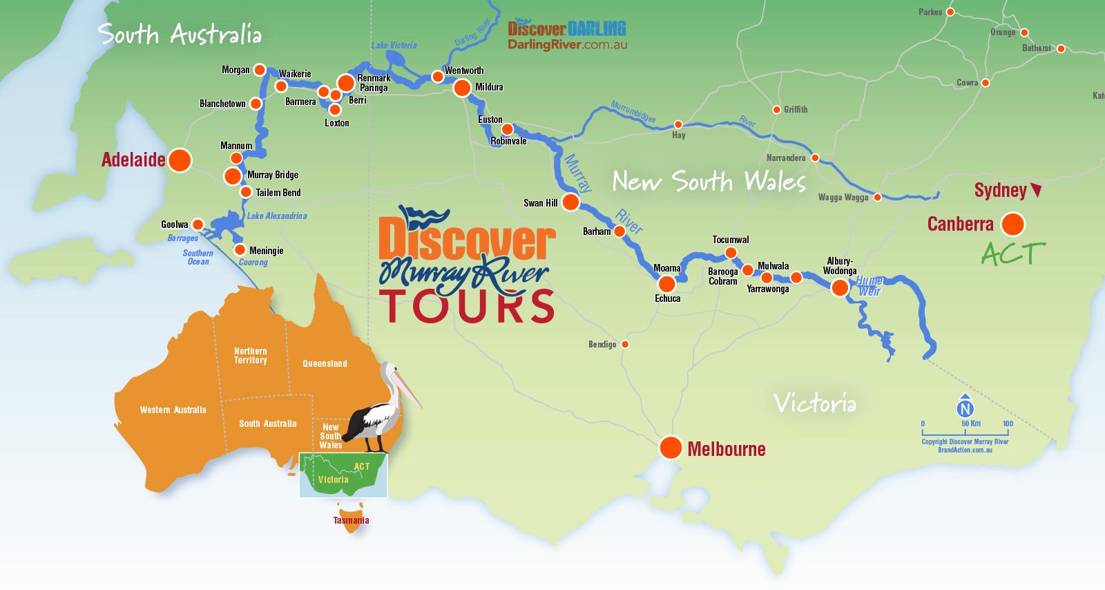 Discover Murray River Tours Map